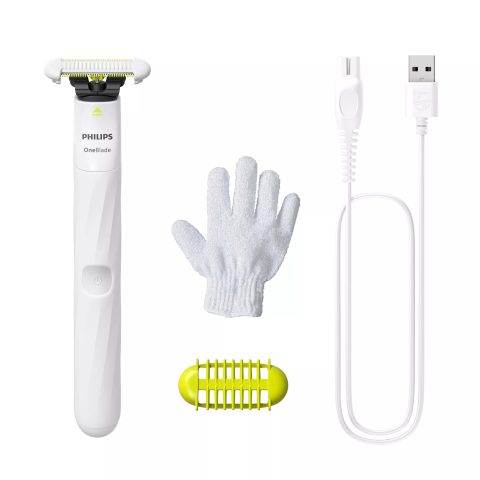 Philips Norelco OneBlade QP1924/24 bikini zonas trimmeris Slapjš un sauss Balts