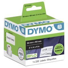 Dymo LW - Shipping / Name Badge Labels - 54 x 101 mm - S0722430 Balts Pašlīmē…