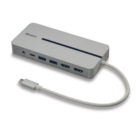 Lindy 43360 dokstacija Vadu USB 3.2 Gen 1 (3.1 Gen 1) Type-C Sudrabs