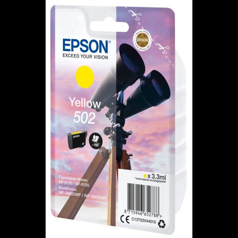 Epson 502 tintes kārtridžs 1 pcs Oriģināls Standarta produktivitāte Dzeltens