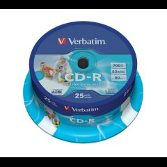 Verbatim CD-R AZO Wide Inkjet Printable 700 MB 52x 25 pcs