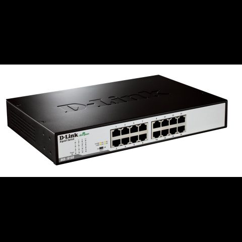 D-Link DGS-1016D/E tīkla pārslēgs Nepārvaldīts Melns