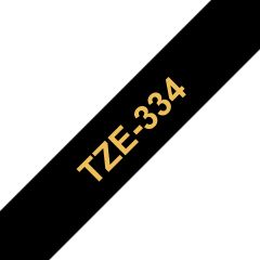 Brother TZE-334 этикеточная лента Золотой на черном