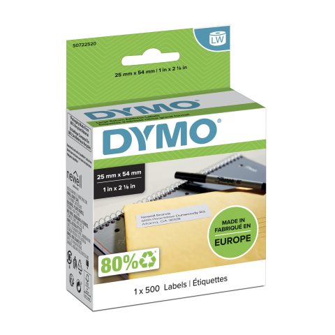 Dymo LW Balts Pašlīmējošās printera uzlīmes