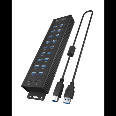 RaidSonic ICY BOX IB-HUB1720-U3 USB 3.2 Gen 1 (3.1 Gen 1) Type-B Black