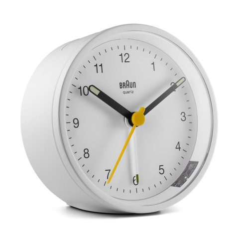 Braun BC12W Kvarca modinātājpulkstenis Balts