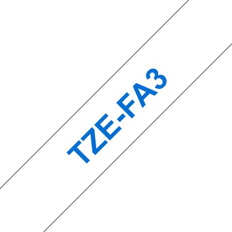 Brother TZE-FA3 marķēšanas lenta Zils uz balta