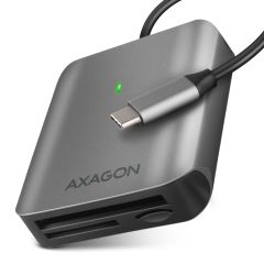 Axagon CRE-S3C Aluminum high-speed USB-C 3.2 Gen 1 memory card reader. 3 slots