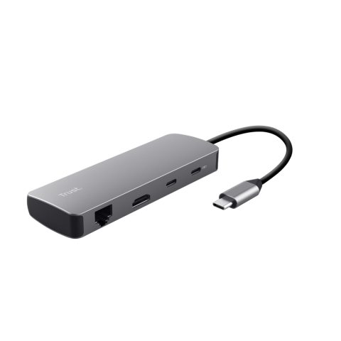 Trust 25672 interfeisa centrmezgls USB Veids-C Pelēks