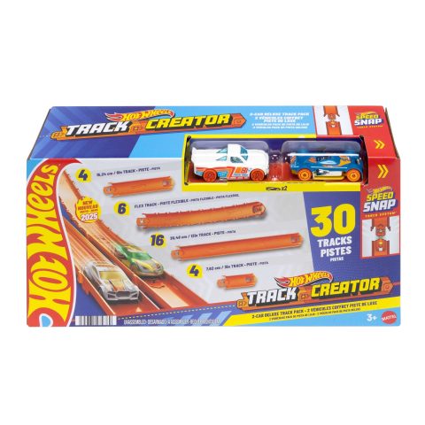 Hot Wheels Track Builder Track Creator Deluxe Track Pack with 2 Toy Cars
