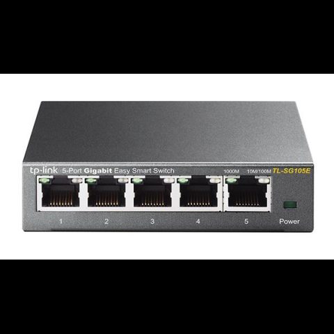 TP-Link TL-SG105E Vadīts L2 Gigabit Ethernet (10/100/1000) Melns