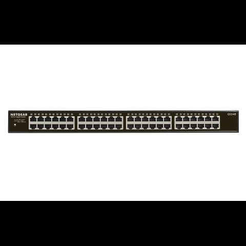 Netgear GS348 Nepārvaldīts Gigabit Ethernet (10/100/1000) 1U Melns