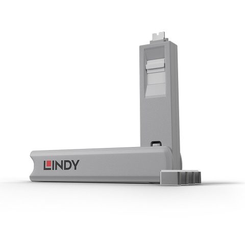 Lindy 40427 porta bloķētājs Porta bloķētājs + atslēga USB Veids-C Balts 5 pcs