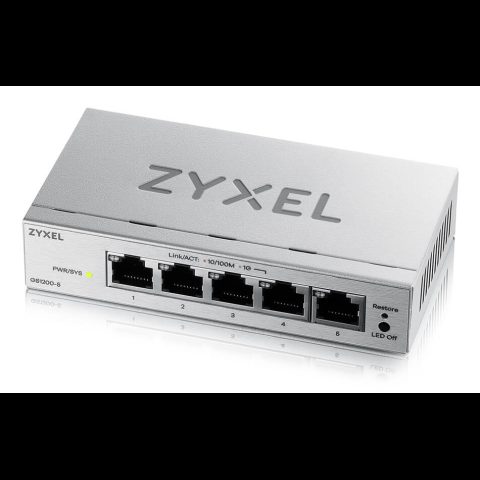 Zyxel GS1200-5V3 Vadīts L2 Gigabit Ethernet (10/100/1000) Desktops Pelēks
