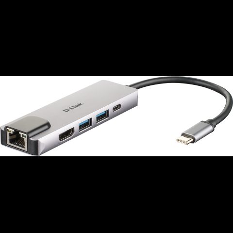 D-Link 5-in-1 USB-C Hub with HDMI/Ethernet and Power Delivery