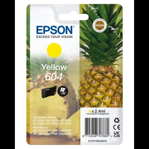 Epson 604 струйный картридж 1 шт Подлинный Стандартная Желтый