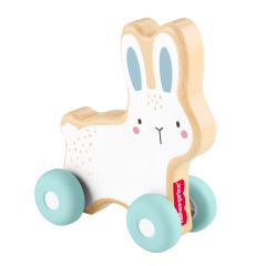 Mattel Fisher-Price Wooden Push-Along Bunny Toy Vehicle for Baby Crawling Play.…