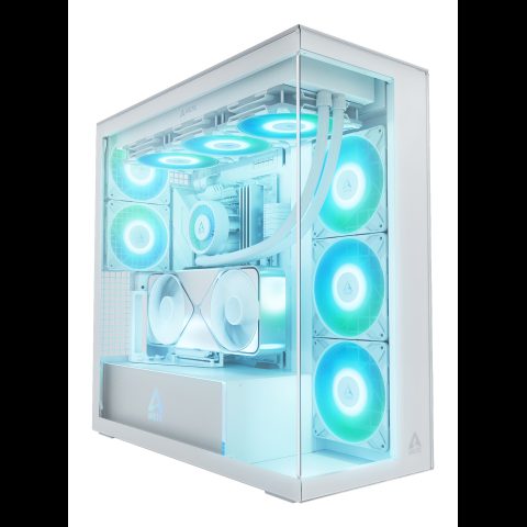 Arctic Xtender VG White (Clear Glass) Midi Tower Balts
