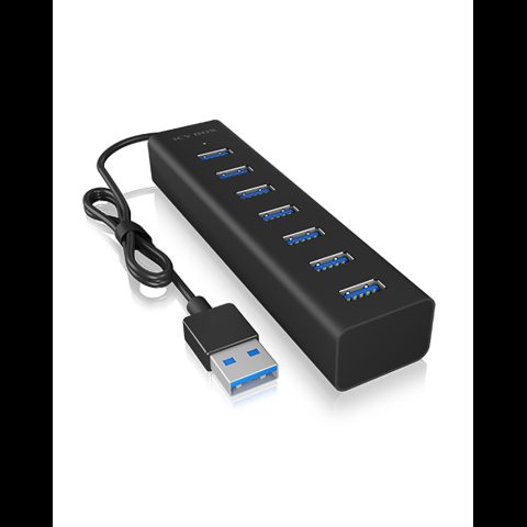 Icy Box IB-HUB1700-U3 USB 3.2 Gen 1 (3.1 Gen 1) Type-A 5000 Mbit/s Black