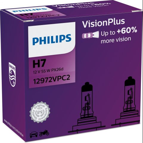 Philips VisionPlus 12972VPC2 auto spuldze H7 55 W Halogēns