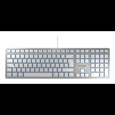 Cherry KC 6000 SLIM FOR MAC tastatūra Birojs USB QWERTZ Vācu Sudrabs