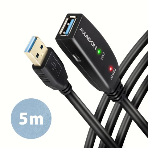 Axagon ADR-305 USB 3.2 Gen 1 A-M -> A-F active extension/repeater cable 5m - Ka…