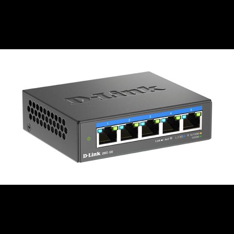 D-Link DMS-105 Nepārvaldīts L2 2.5G Ethernet (100/1000/2500) Melns
