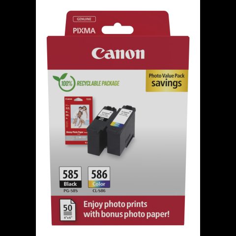 Canon PG-585/CL-586 PVP струйный картридж 2 шт Подлинный Черный
