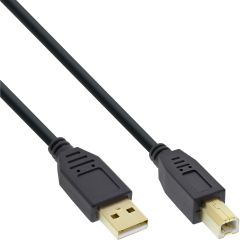 Inline USB 2.0 Cable Type A male / Type B female black