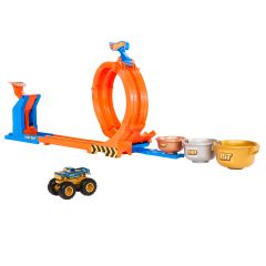 Hot Wheels Monster Trucks Loop-And-Flip Trophy Challenge Playset & Die-Cast Bigfoot…