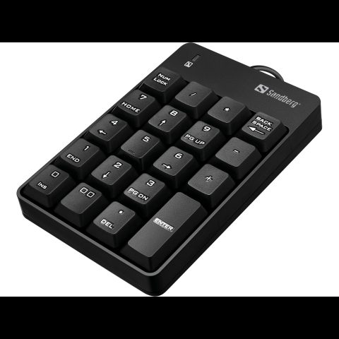 Sandberg 630-07 ciparu klaviatūra Piezīmjdators/PC USB Melns
