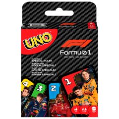 Mattel Games JMF10 galda spēle UNO F1 Kāršu spēle Kāršu nomešana