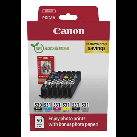 Canon PGI-530/CLI-531 PVP струйный картридж 6 шт Подлинный Черный