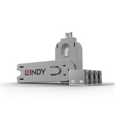 Lindy 40454 porta bloķētājs Porta bloķētājs + atslēga USB Type-A Balts Akrilon…