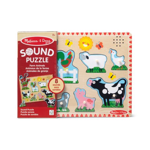 Melissa & Doug MPZ WPZ Farm Anml Sound Pzl8Pc GML Formu puzle 8 pcs Dzīvnieki