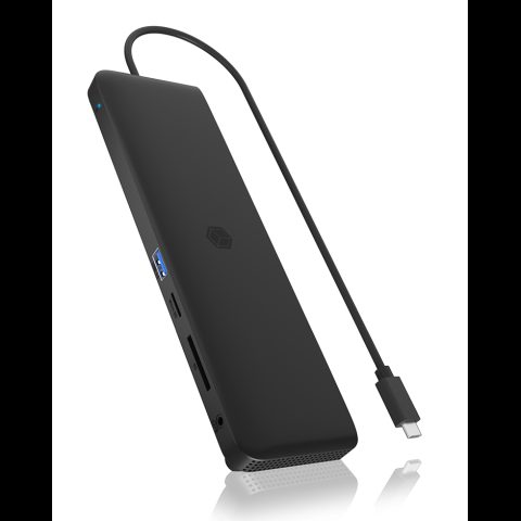 Icy Box IB-DK2116-C Dok-ligzda USB 3.2 Gen 2 (3.1 Gen 2) Type-C Melns