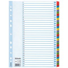 Esselte Mylar Indices & Dividers Numuru ciļņu rādītājs Kartona kārba/tetrapaka D…