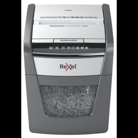 Rexel Optimum AutoFeed+ 50X papīra smalcinātājs Krusteniskā smalcināšana 55 dB…