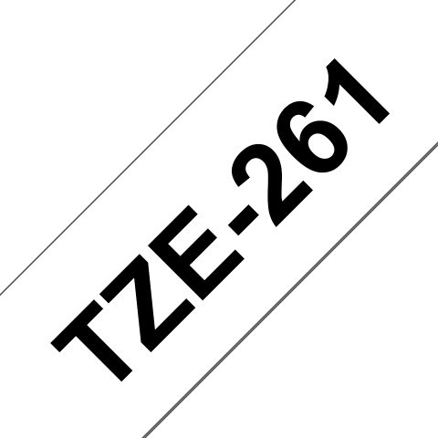 Brother TZE-261 этикеточная лента Черный на белом TZ