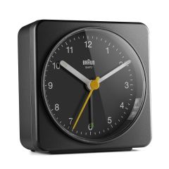Braun BC03B Kvarca modinātājpulkstenis Melns