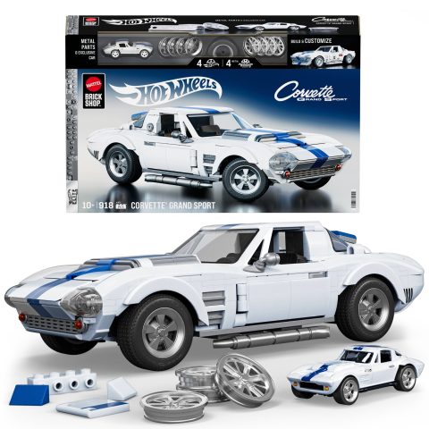 Mattel Brick Shop Hot Wheels Corvette Grand Sport Building Toy Kit (918 Pieces)