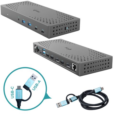 I-tec CATRIPLE4KDOCKPD2 dokstacija Vadu USB 3.2 Gen 2 (3.1 Gen 2) Type-C Pelēk…