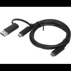 Lenovo 4X90U90618 USB cable USB 3.2 Gen 1 (3.1 Gen 1) 1 m USB A/USB C USB C Bla…