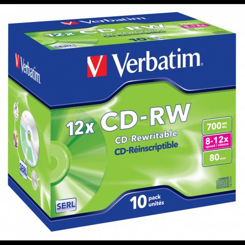 Verbatim CD-RW 12x 700 MB 10 шт
