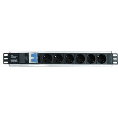 Techly I-CASE STRIP-16SH power distribution unit (PDU) 6 AC outlet(s) 1.5U Blac…