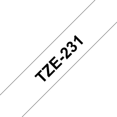 Brother TZE-231 этикеточная лента Черный на белом