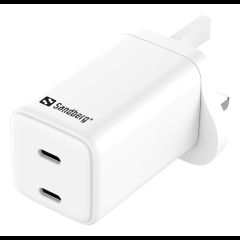 Sandberg AC Charger Dual USB-C PD65W UK