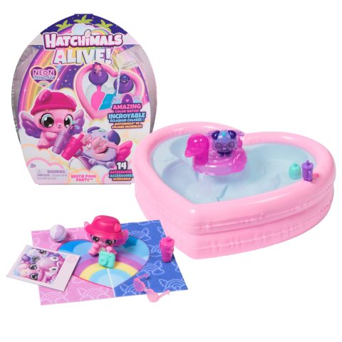 Hatchimals Alive Neon Rainbow Bestie Pool Party