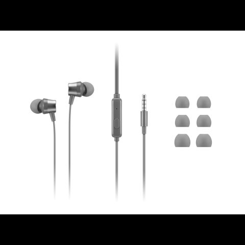 Lenovo 110 Analog Austiņas Vadu Ausīs Zvani / mūzika Pelēks