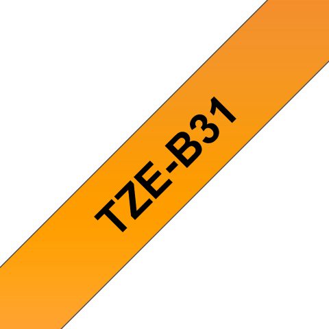 Brother TZE-B31 marķēšanas lenta Melns uz fluorescējoši oranža